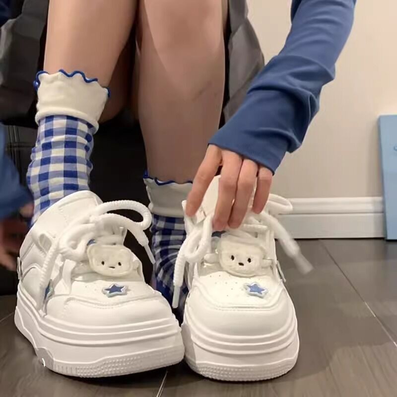 Women Kawaii Blue Platform Sne - مراجعة Badminton Korea وسعره