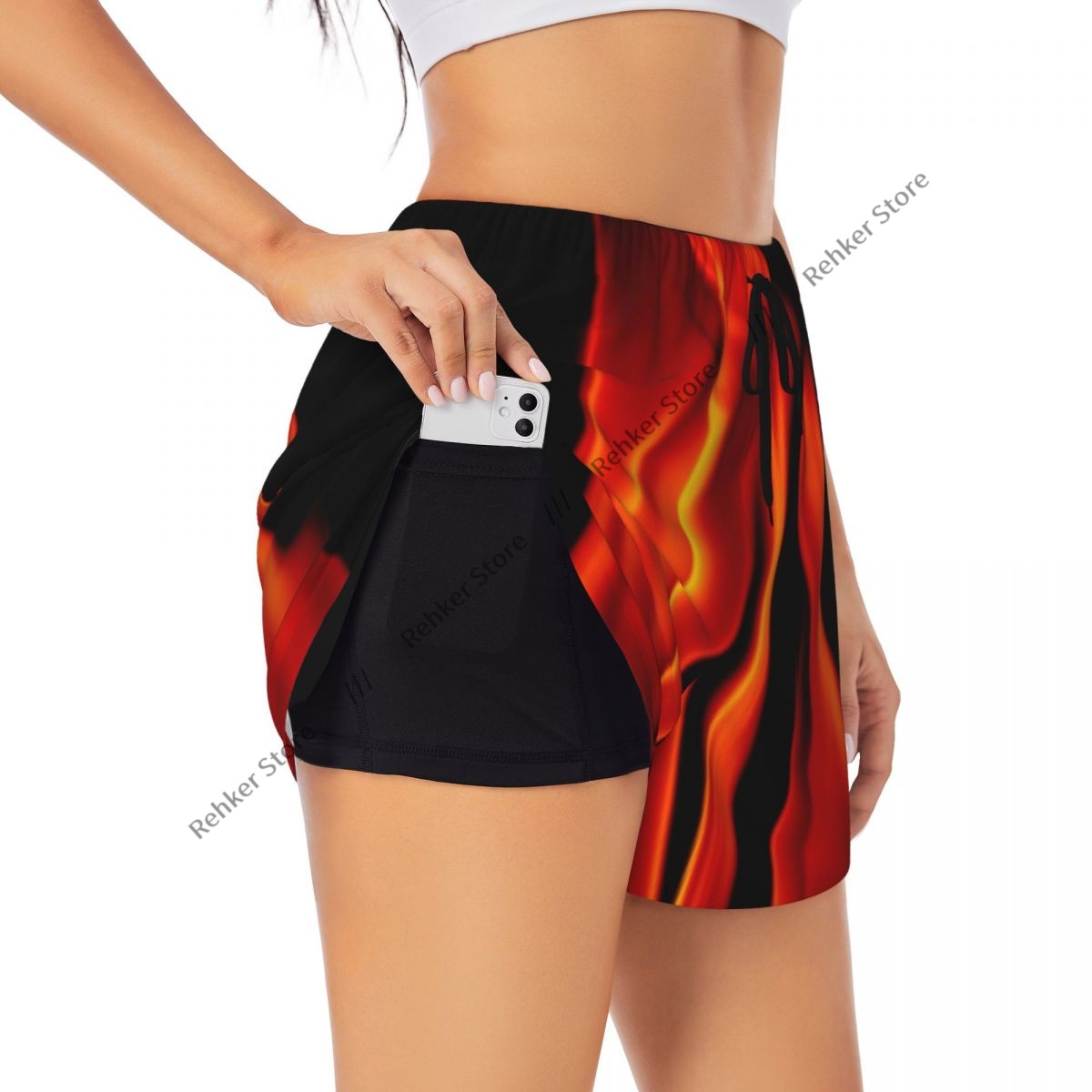 Women's Athletic Shorts Fire F - مراجعة Badminton Background وسعره
